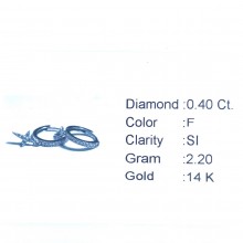 Златни обеци с диаманти 0,40Ct. чистота:SI модел:42903-1