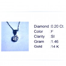 Златнo колие с диаманти 0,20Ct. чистота:SI 41см. модел:43651-1