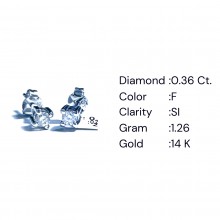 Златни обеци с диаманти 0,36Ct. чистота:SI модел:42902-1
