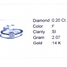 Златен дамски пръстен с диамант 0,20Ct. размер:54 модел:43650-1