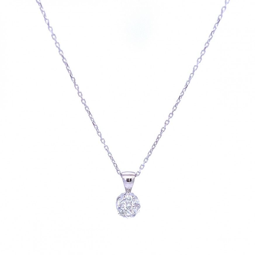 Златнo колие с диаманти 0,20Ct. чистота:SI 41см. модел:43651-1