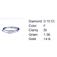 Златен дамски пръстен с диамант 0,10Ct. чистота:SI размер:54 модел:42553-1