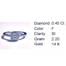 Златен дамски пръстен с диаманти 0,45Ct. чистота:SI  размер:54 модел:42560-1