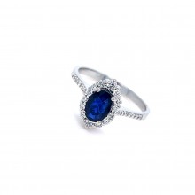 Златен пръстен със сапфир 0.77Ct. и диаманти 0.31Ct. чистота:SI размер:54 модел:42927-1