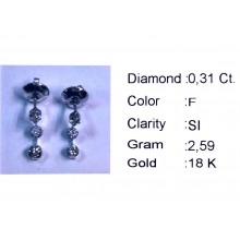 Златни обеци с диаманти 0,31Ct. чистота:SI модел:34038-1