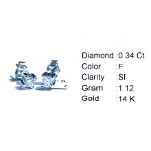 Златни обеци с диаманти 0,34Ct. чистота:SI модел:42900-1