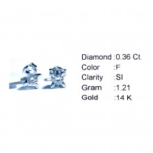 Златни обеци с диаманти 0,36Ct. чистота:SI модел:42878-6